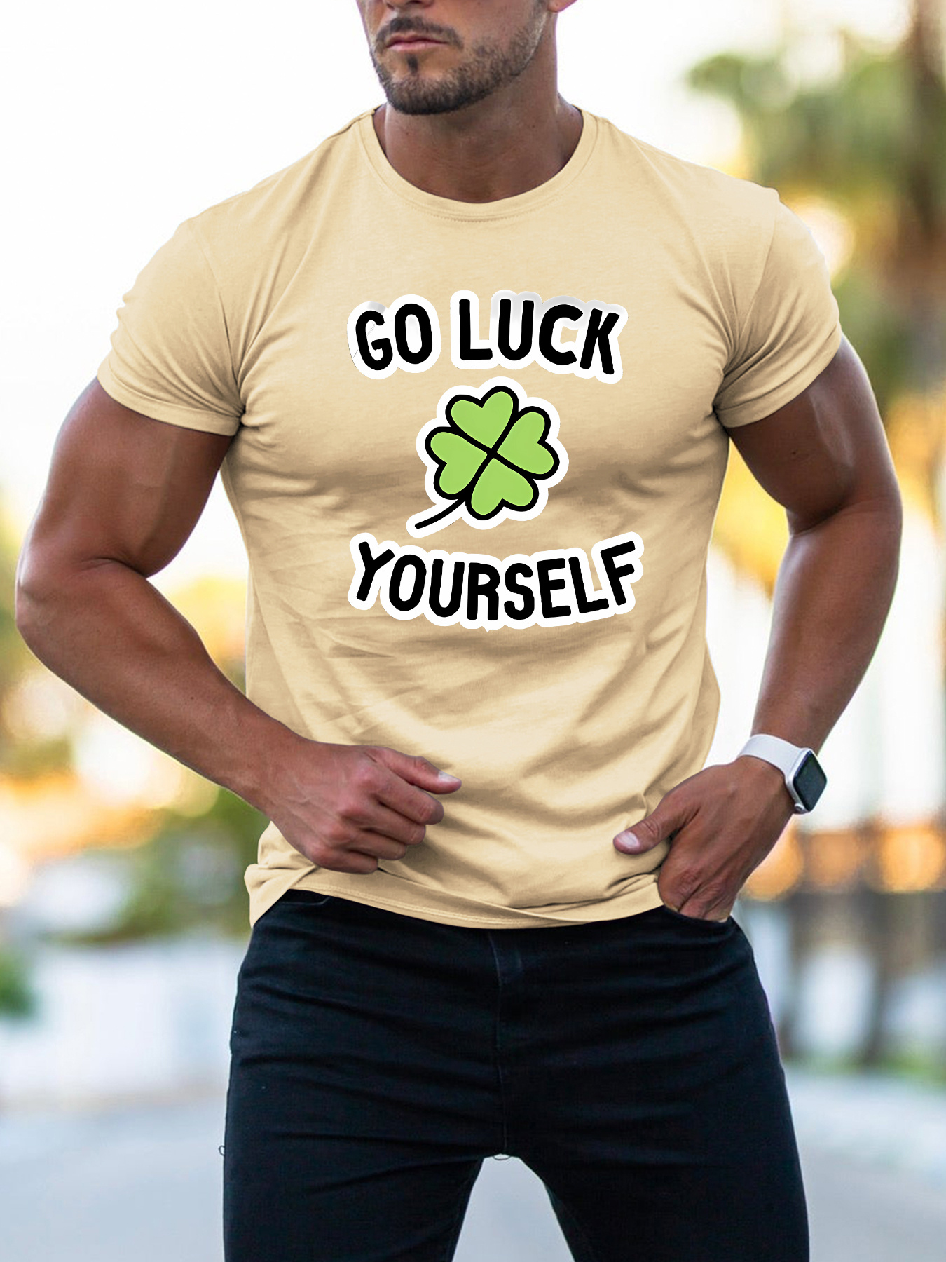 St. Patrick's Day Go Luck Letter Graphic Print Men's - Temu Australia