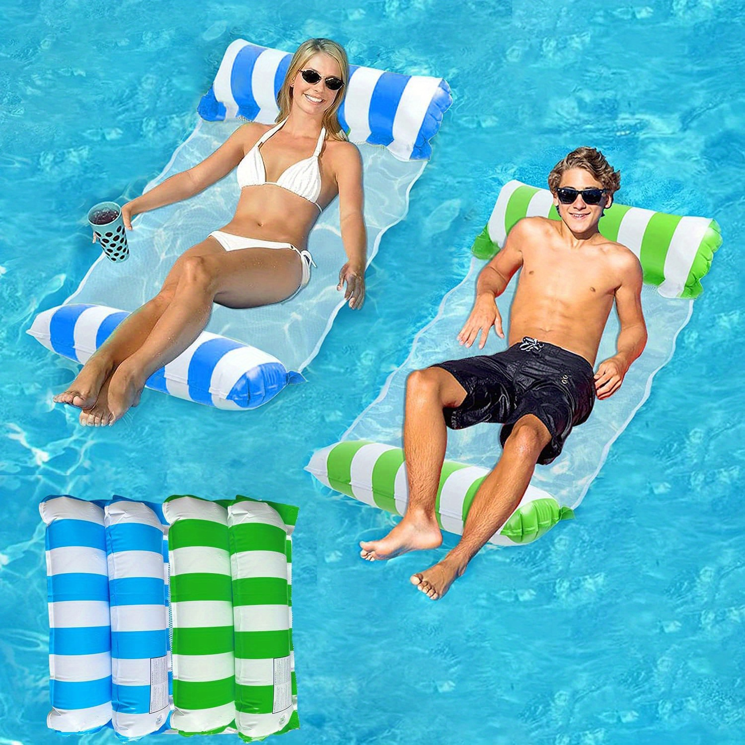 Inflatable Pool Hammock - Floating Lounge Chair For Swimming Pool & Beach