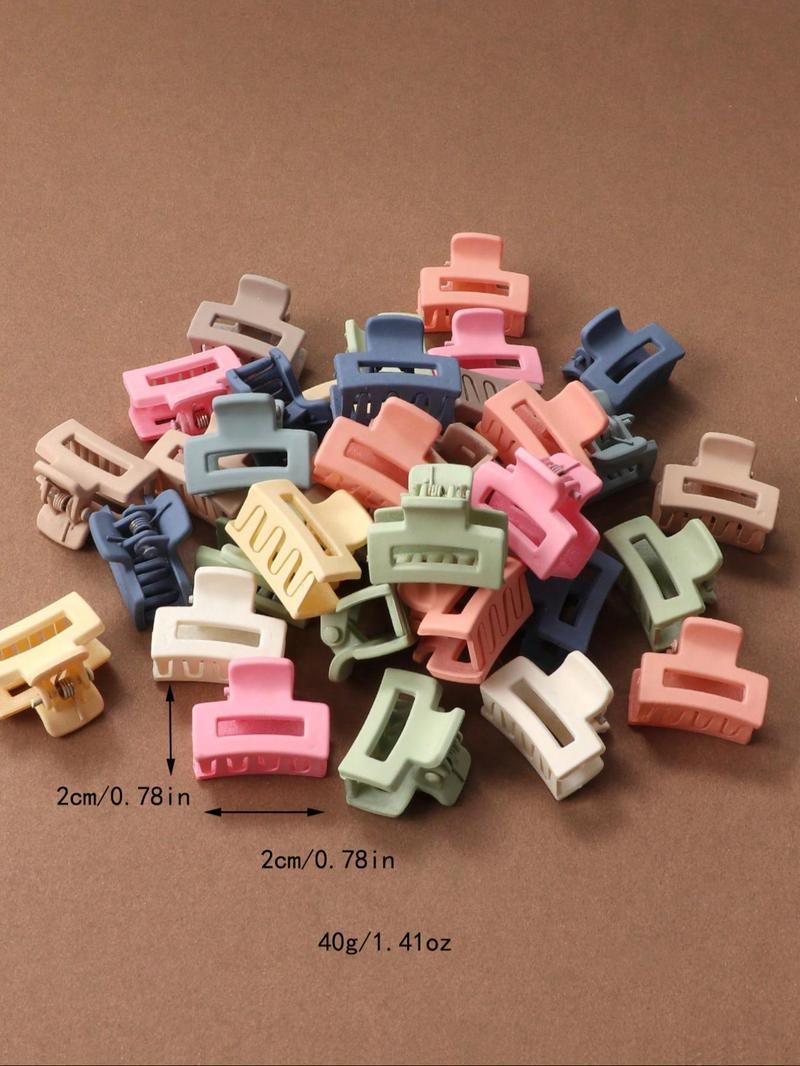 20pcs Vibrant Solid Color Matted Hollow Out Hair Claw Clips - Trendy Hair Accessories for Women, Daily Use, Stylish Hair Grab Clips with Candy Color Finish, Easy to Use, and Comfortable Wear