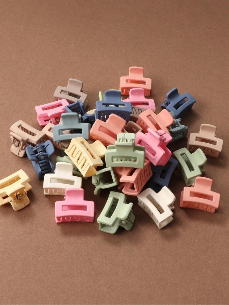 20pcs Vibrant Solid Color Matted Hollow Out Hair Claw Clips - Trendy Hair Accessories for Women, Daily Use, Stylish Hair Grab Clips with Candy Color Finish, Easy to Use, and Comfortable Wear