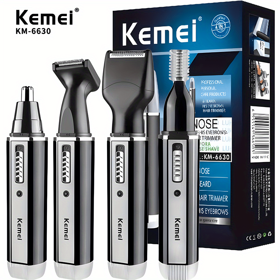 * Professional Rechargeable Nose Hair Four-Piece Electric Shaver Haircut Cut Nose Hair Eyebrow Knife * KM-6630 Easter gift