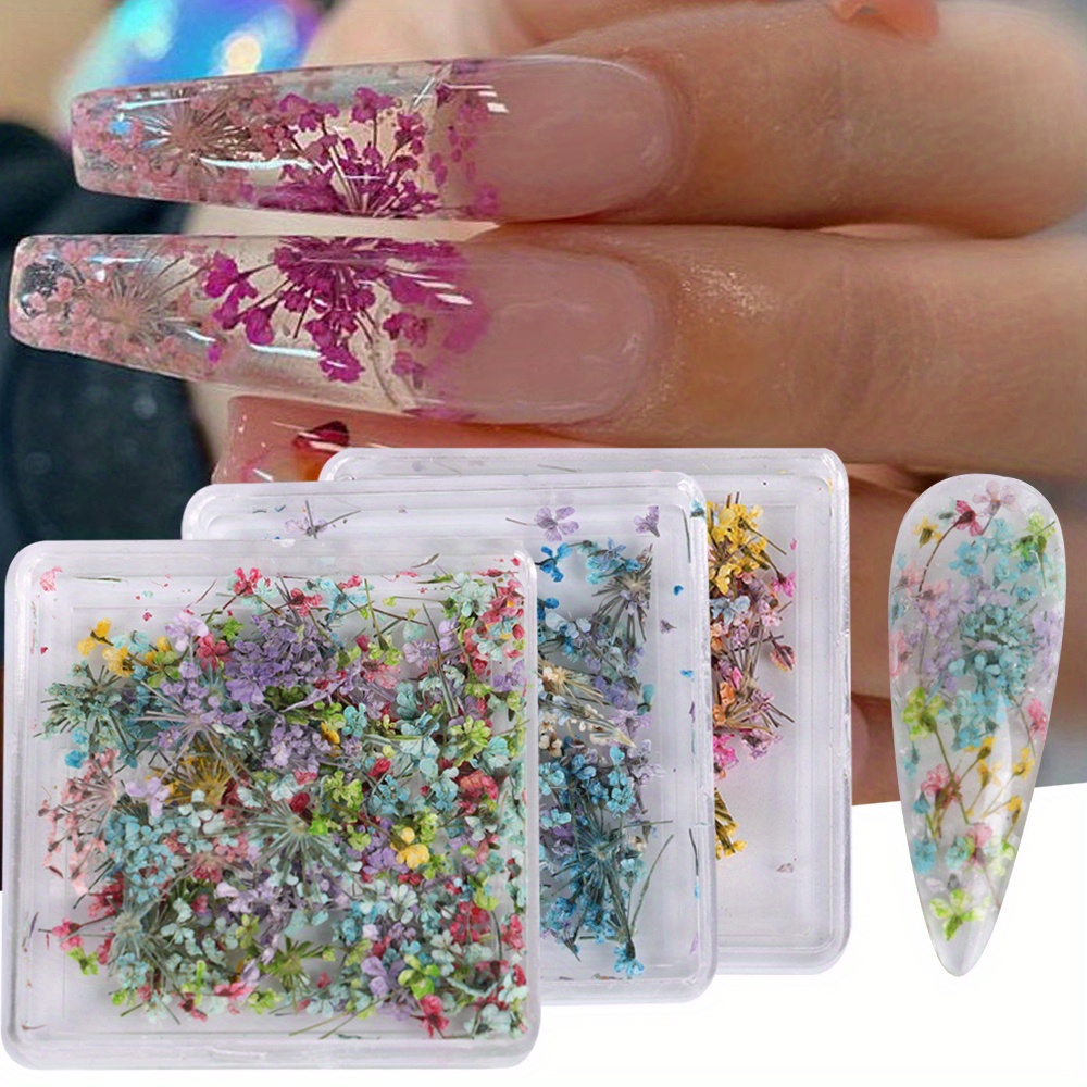 

1 Box Mixed Dried Flower Nail Charms Mixed Lace Flowers Spring Summer Diy Stickers For Diy Crafts Nail Art Decoration Manicure