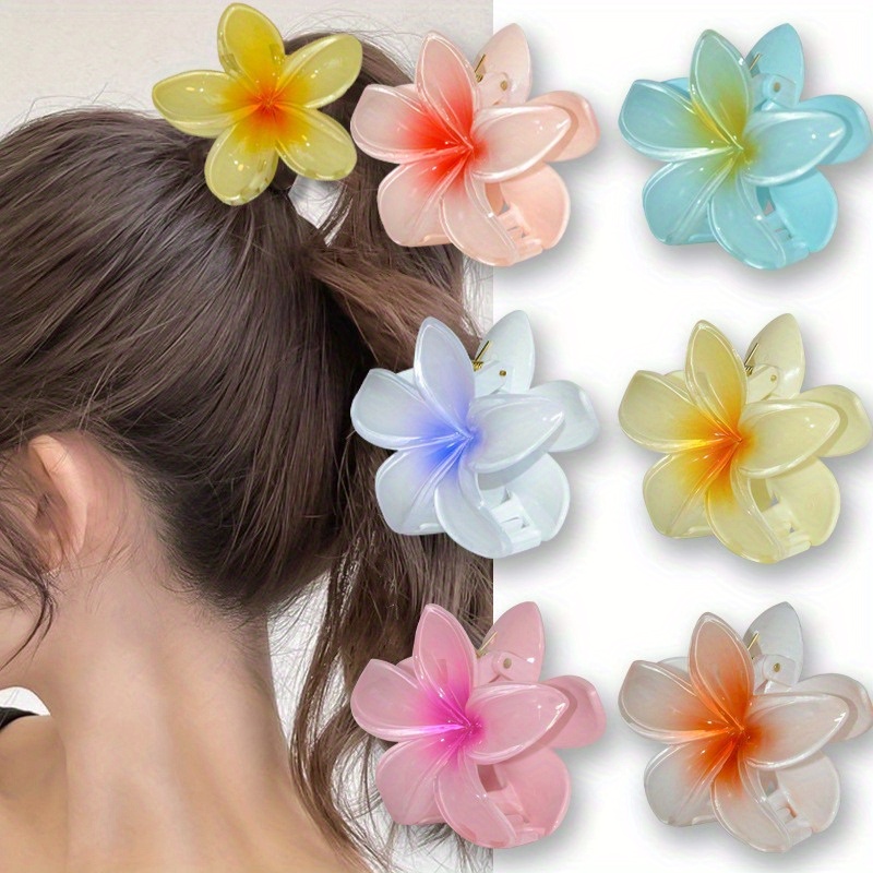 

6pcs/set Flower Hair Clip Nonslip Flower Claw Clip Hair Claw Clips For Women Girls, Colorful Hair Jaw Clips Hair Accessories For Medium Thick Hair