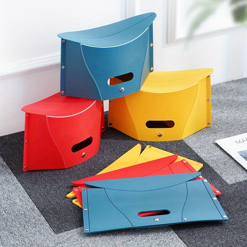 Portable Folding Stools Handle Compact Lightweight Plastic - Temu