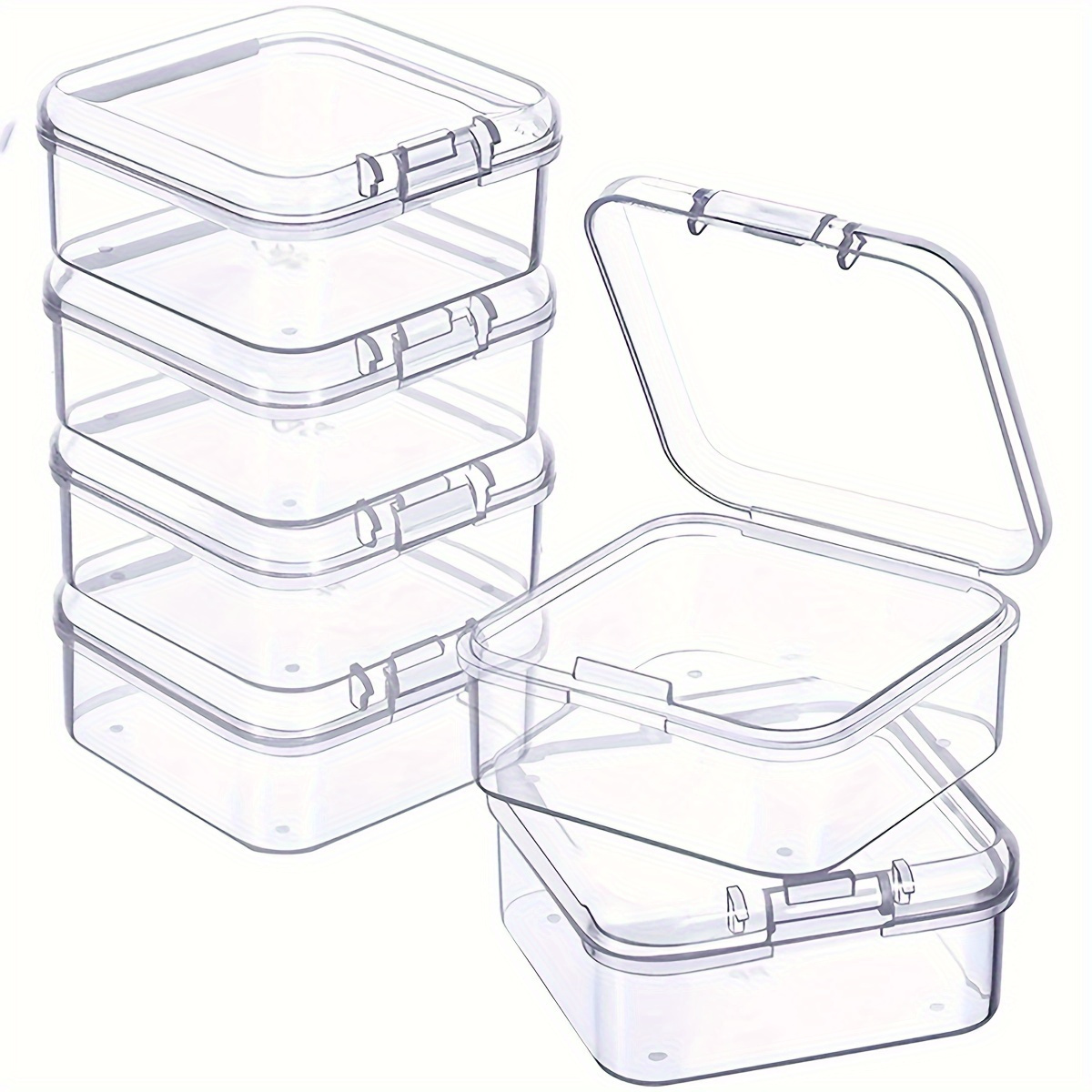 Clear Round Containers Inside A Plastic Storage Box - Temu Canada