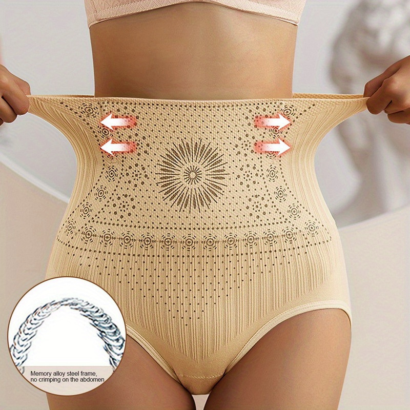1pc High-Waist Tummy Control Shapewear Panties for Women Seamless Hip Lift Belly Breathable Vintage Style Snug Fit Underwear with Postpartum Recovery