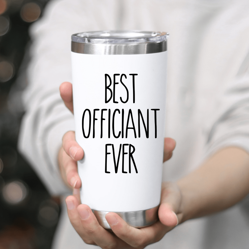 

1pc 20oz Stainless Steel Water Cup, Funny Coffee Tumbler, Best Officiant Ever Gift Cup, Suitable For Friends And Bestie, Thanksgiving Gift, Drinkware For Restaurants, Cafes Eid Al-adha Mubarak