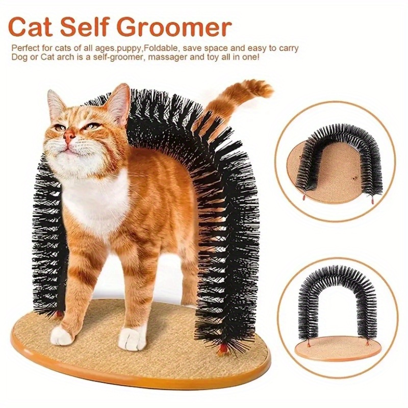 

Cat Arch Self Groomer, Cat 4-in-1 Multifunctional Hair Brush, Cat Arch Groomer And Massager Groom Toy Pet Cat Scratcher Toys Fur Grooming Brush