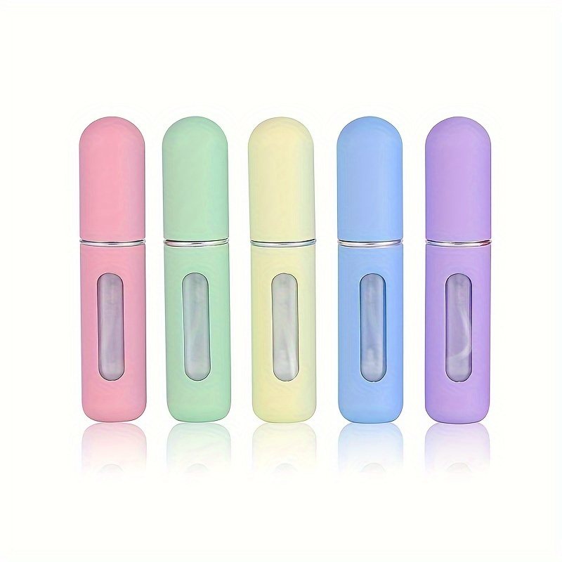 

5pcs Candy Color Mini Travel Spray Bottles, 0.17oz Empty Refillable Perfume Atomizer Spray Bottle, Perfume Pump Case, Portable Pocket Size Cologne Sprayer Bottle For Travel And Going Out