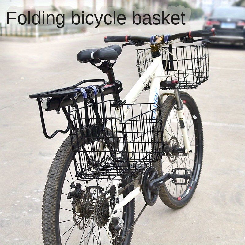 Mountain Bike Basket Folding Front Car Basket Mountain Temu