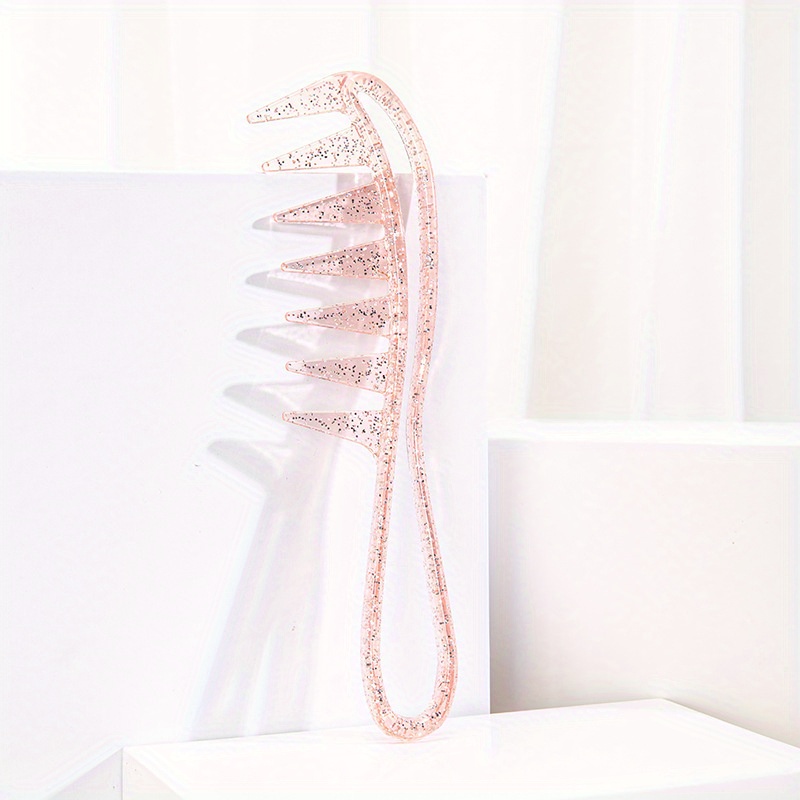 Image of Hair Wide-tooth Comb Styling Comb Oil Head Comb Back Hair Comb Household Hollow Comb Fish Tooth Comb Glitter Wide-tooth Comb