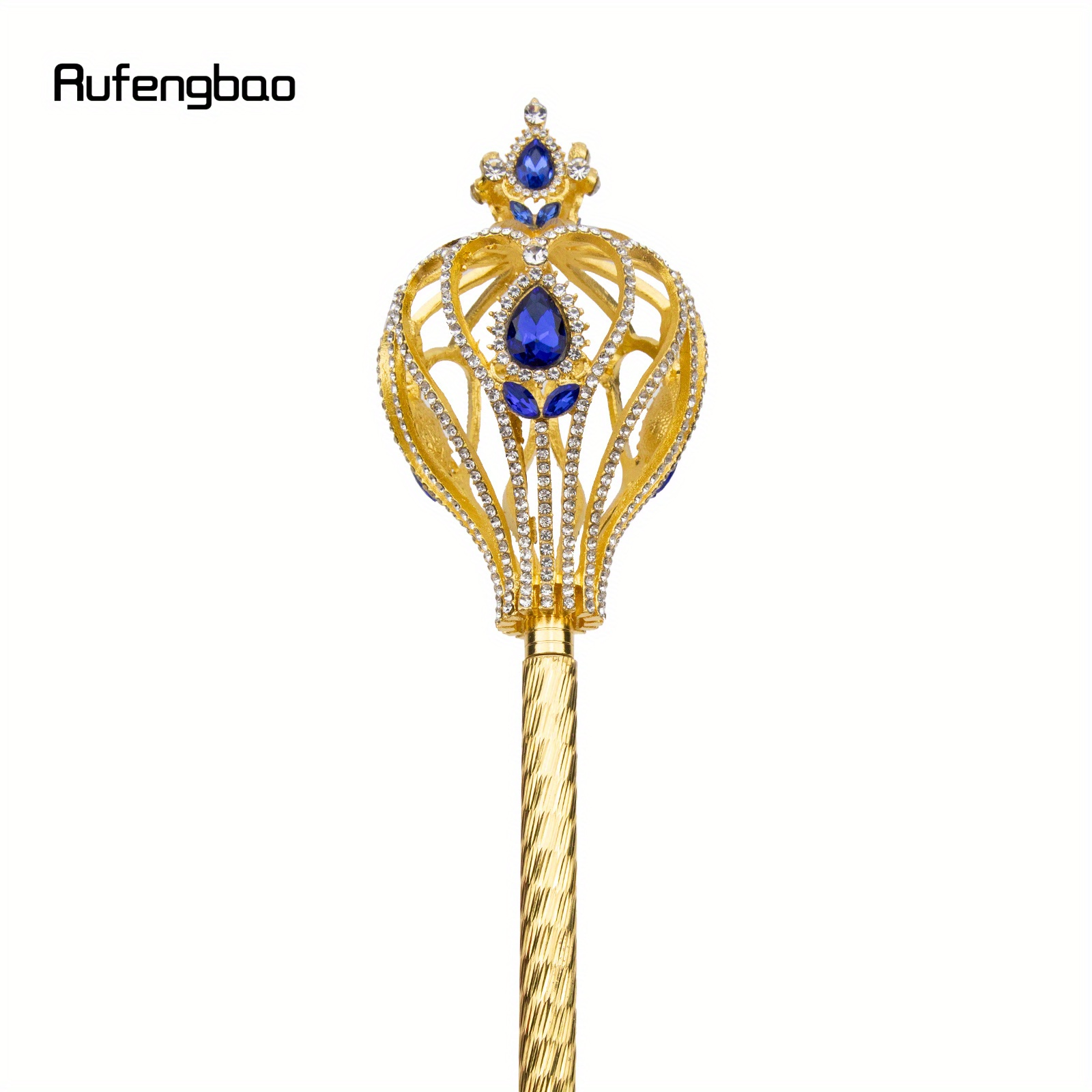 Royal Style Royal Blue Rhinestone Golden Fairy Wand Fairy - Temu