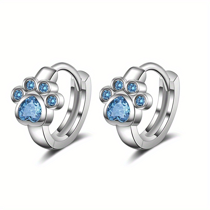 Cat Paw Footprint Earrings Cute Cartoon