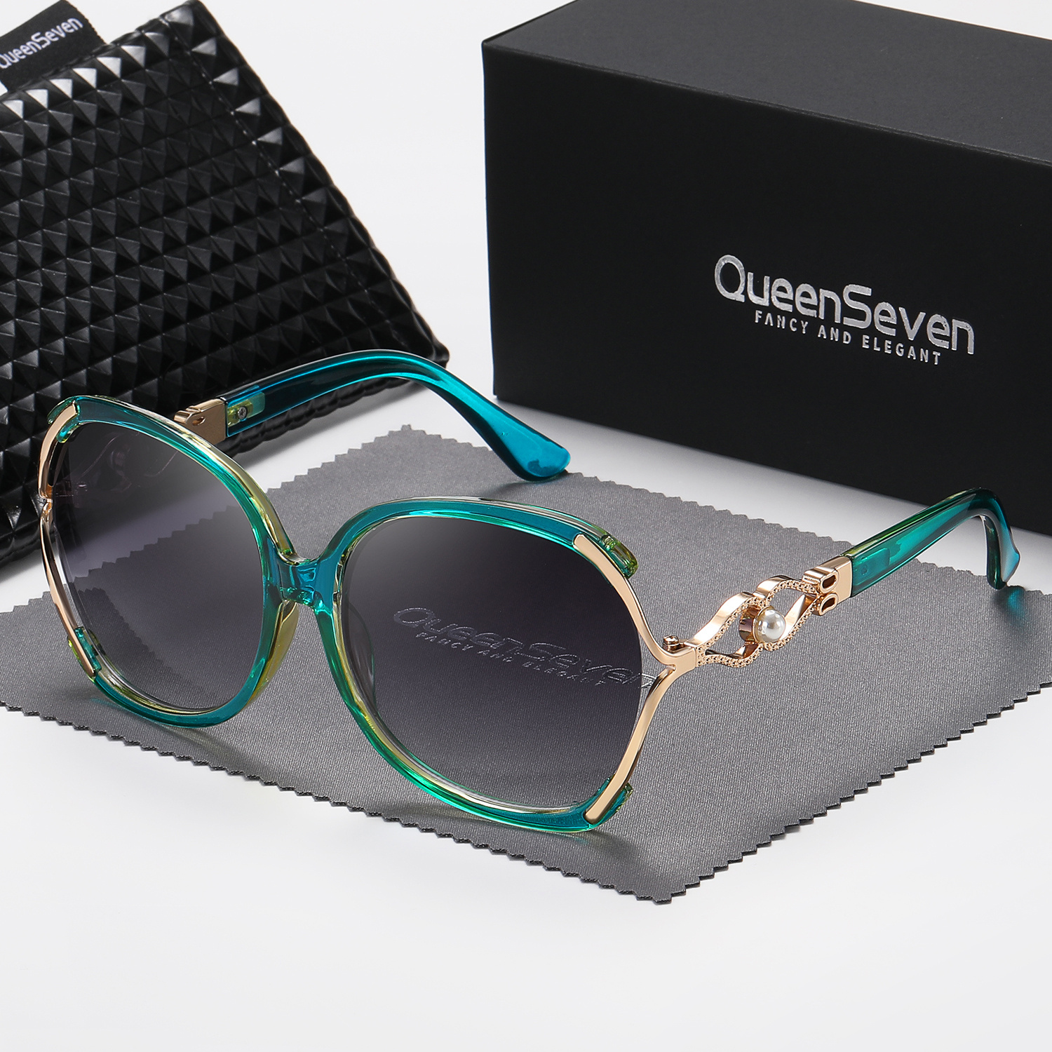 fashionable glasses pearl accents metal - Temu Kuwait display picture 2
