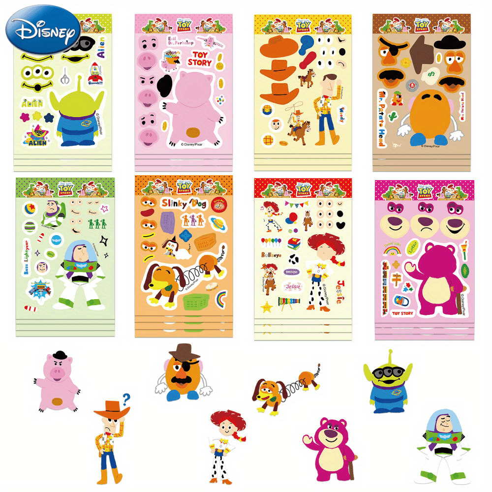 

8pcs Disney Official Authorized Waterproof Collage Jigsaw Stickers Puzzle Education For Laptop Skateboard Luggage Car Bumpers Bike Bedroom Gift For Best Friends Birthday Holiday