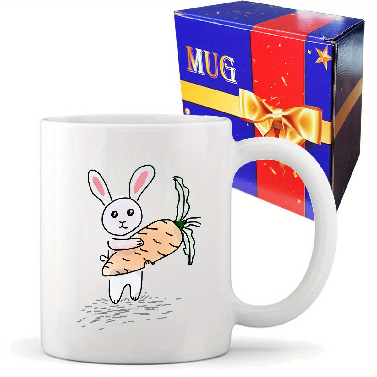 easter mug easter egg bunny coffee mug colorful holiday ceramic tea mug cup for easter spring party home school office table centerpieces gift 11oz