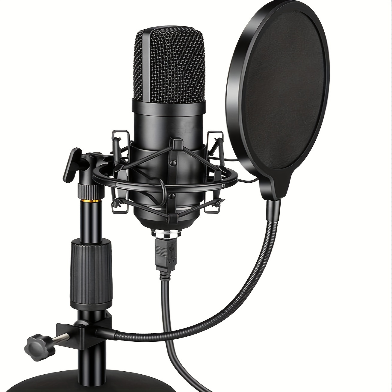 microphone filter mask shield suitable for blue and any other microphone the microphone has a double layer wind screen with a 360 gooseneck stabilizer arm black details 0