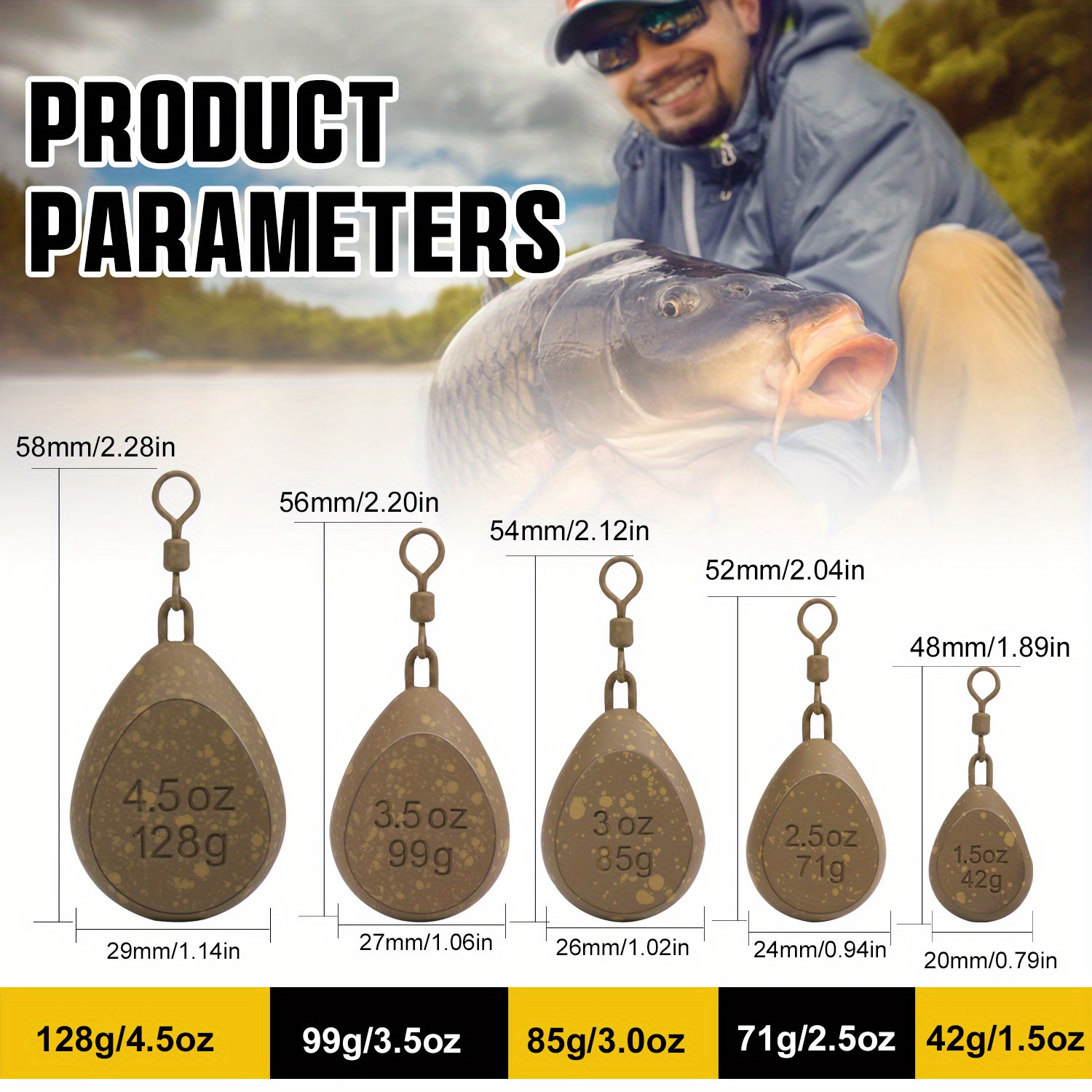 5pcs lead weights fishing 5oz 5oz 0oz Temu