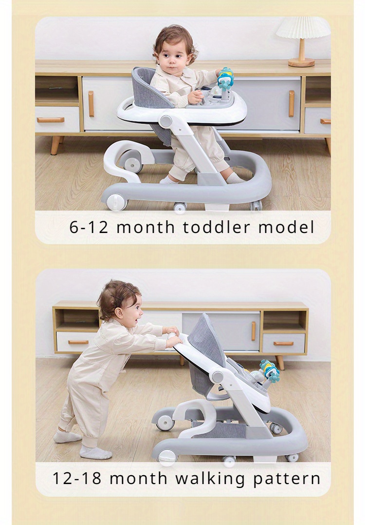 cute walker with wheels multi functional can sit can push learning cart for home and out details 2