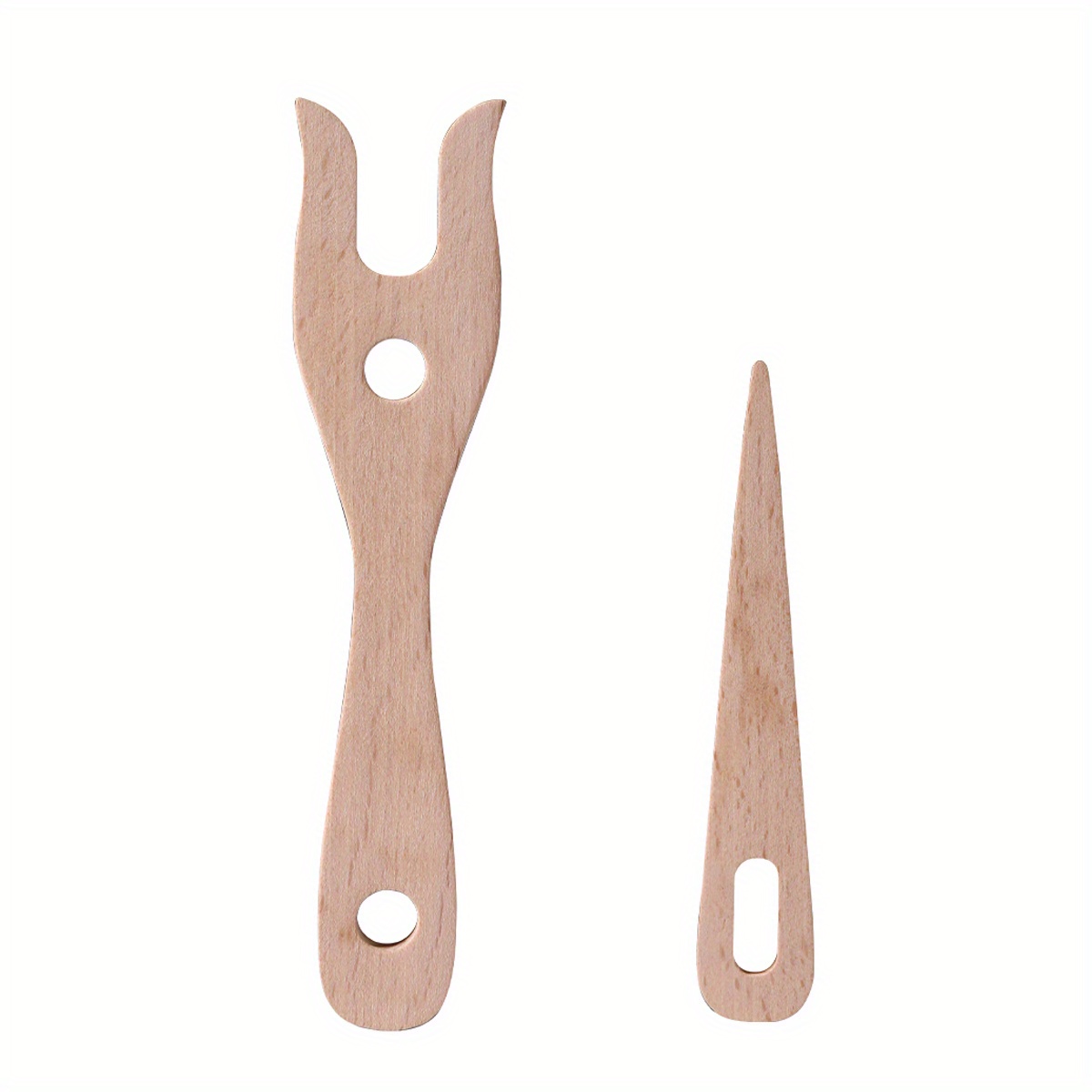 Image of 1set Wooden Knitting Fork And Needle Set Diy Weaving Tools Braided Bracelet Braider Weaving Tool For Bracelet Necklace Braided Tools Crochet Supplies