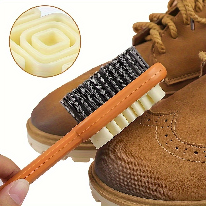 

2-in-1 Suede & Nubuck Cleaning Eraser With Brush - Pvc, Ideal For Shoes, Jewelry & Watches, Rubber, Scrub, 1pc