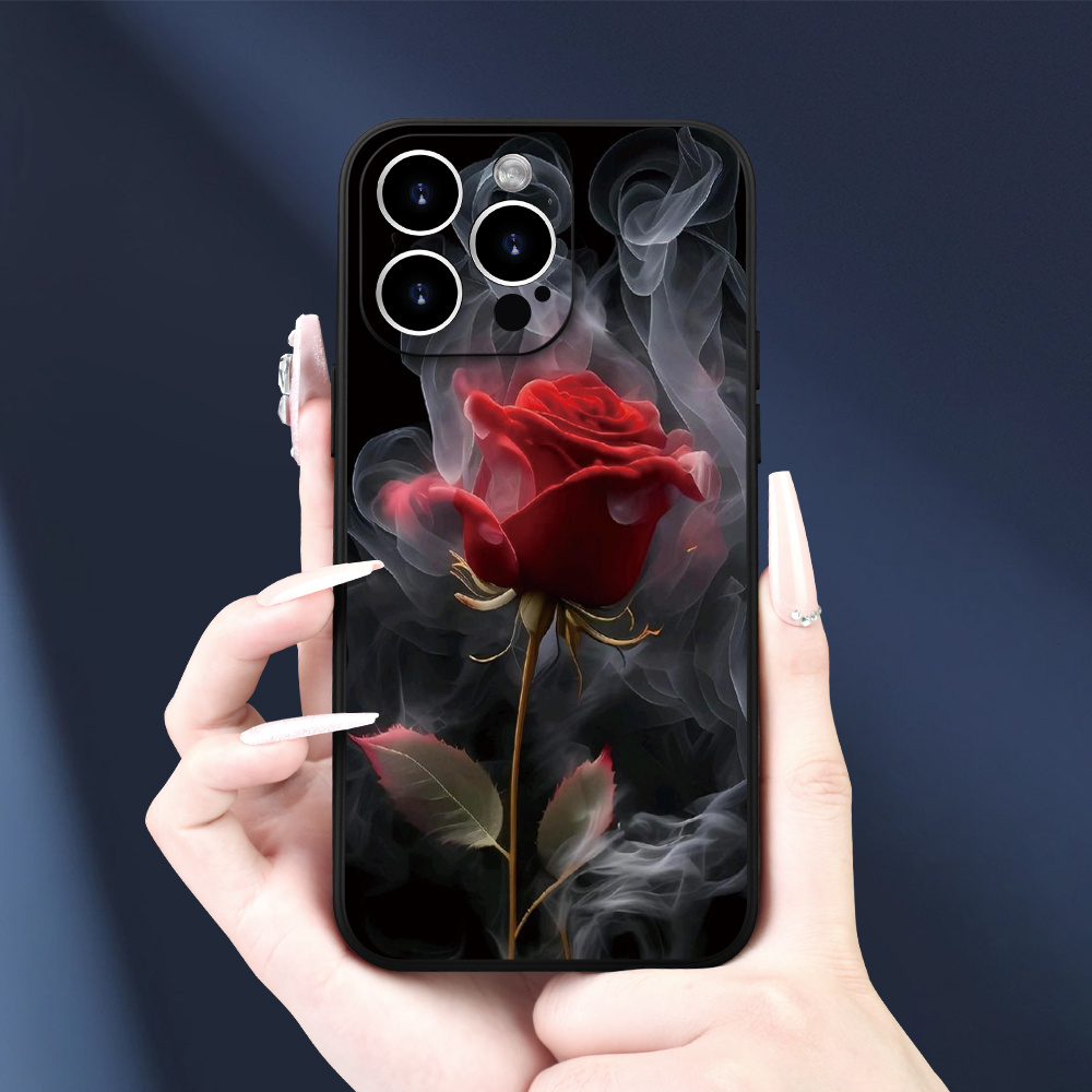 

Rose Print Phone Case Suitable For 15 14 13 12 11 Xs Xr X 7 8 Plus Pro Max Mini