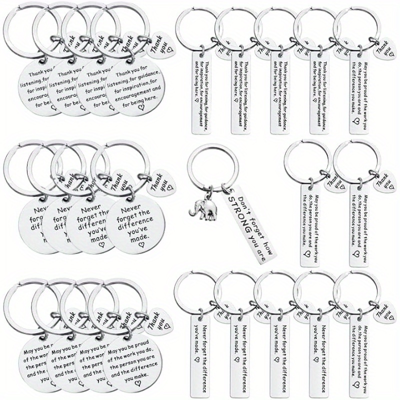 

Value Pack 25pcs Thank You Gifts Keychain - Appreciation Gifts Keychain For Teacher - Leaving Gifts For Women Staff And Worker - Stainless Steel