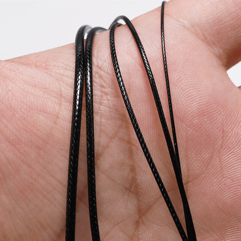 

10m Pack Of Black Waxed Pu Leather Cord, 0.5-2mm - Smooth & String For Diy Necklace And Bracelet Jewelry Making