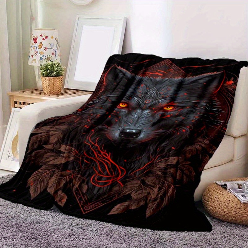 

Wolf Art Pattern Soft Nap Blanket 4 Seasons Office Chair Flannel Blanket
