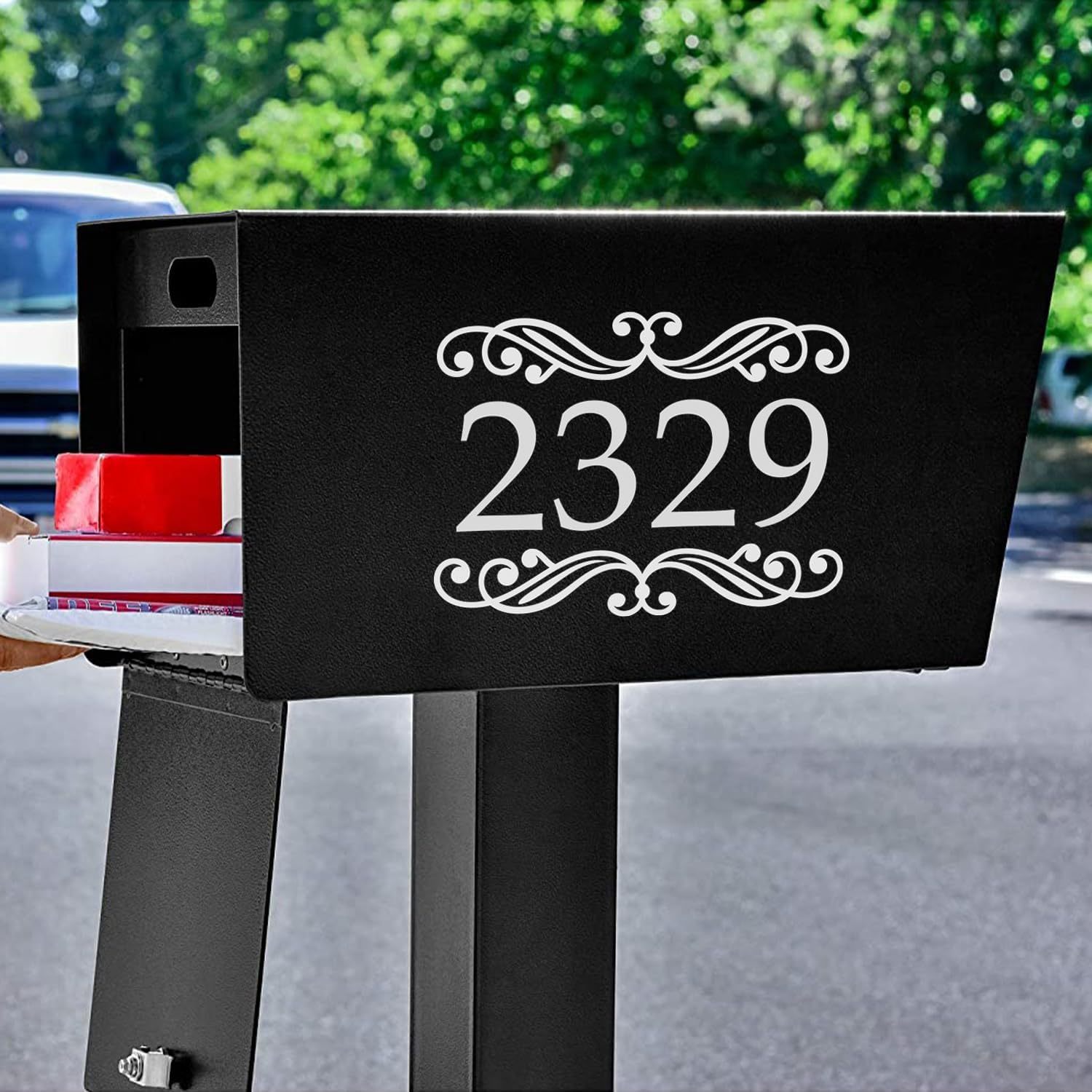30 Sheets 4 Inch Number Stickers – White Self-Adhesive Vinyl Decals Waterproof 0 9 Labels For Garage Door Fence Outdoor Signs