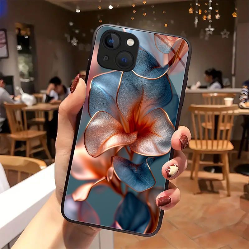 

Flower Tempered Glass Phone Case For Iphone 15pro Max/15pro/15plus,14 Pro Max/14 Plus/14 Pro/14, For Iphone 13 Pro Max/13 Pro/13, For Iphone 12 Pro Max/12 Pro/shockproof Soft Protective Cover