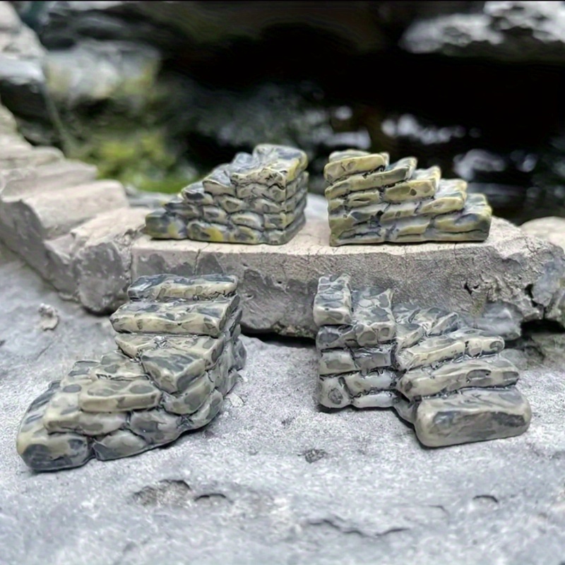 Ymhapp Mini Resin Bridge Stair Stone Straight Bridge Stairs Stone Steps