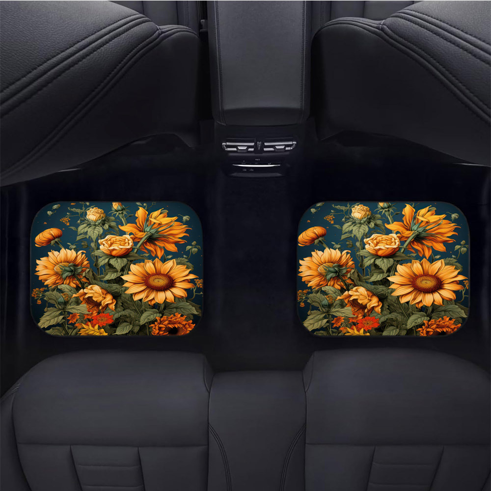 Sunflower Flower Pattern Car Carpet Car Front Rear - Temu