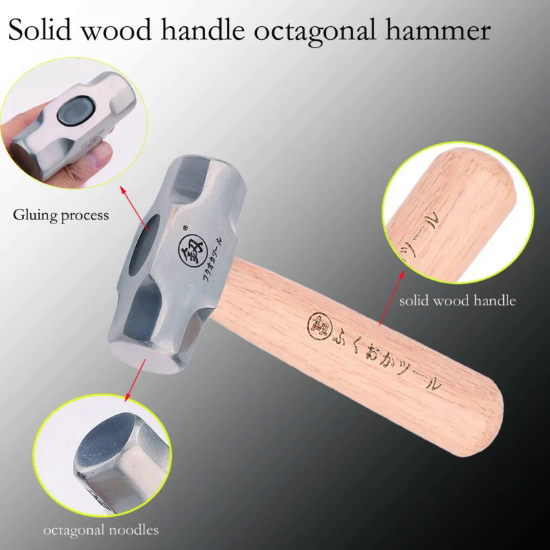 

Mini Hammer Fo-6028b Polished Solid Wood Short Handle Octagonal Hammer 1lb High Carbon Steel Small Hammer Manual Hardware Tool