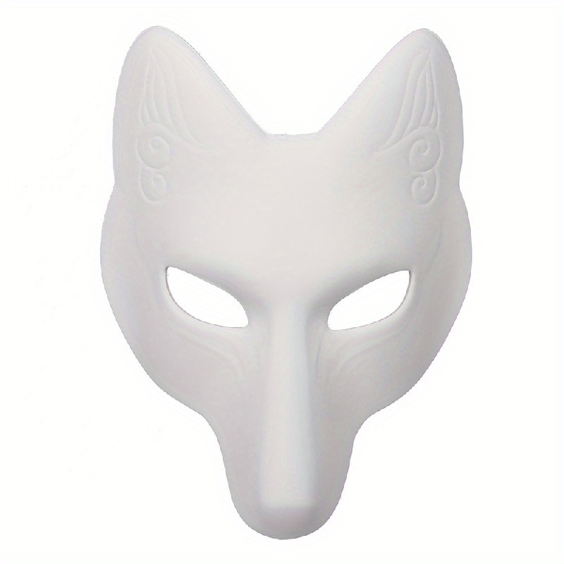 

1pc Anime Diy Fox Masks Blank Fox Mask Cosplay Fox Face Mask Party Prom Props Halloween Masquerade Costume Photo Props