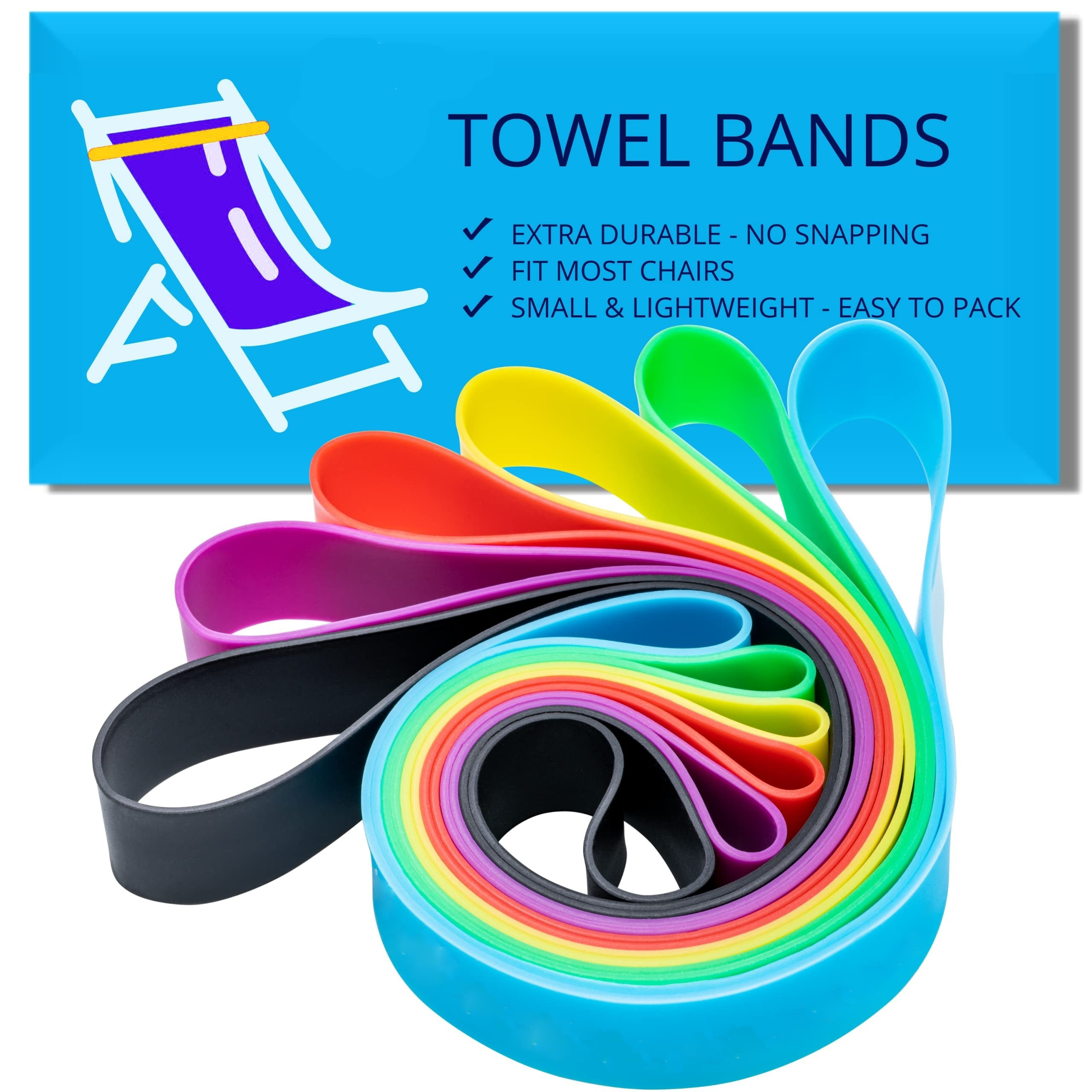 

2/4pcs Stretchy Silicone Towel Fixing Strap For Beach Chairs, Pool Chairs, Cruise Chairs, And More - Securely Hold Your Towel In Place, Assorted Colors