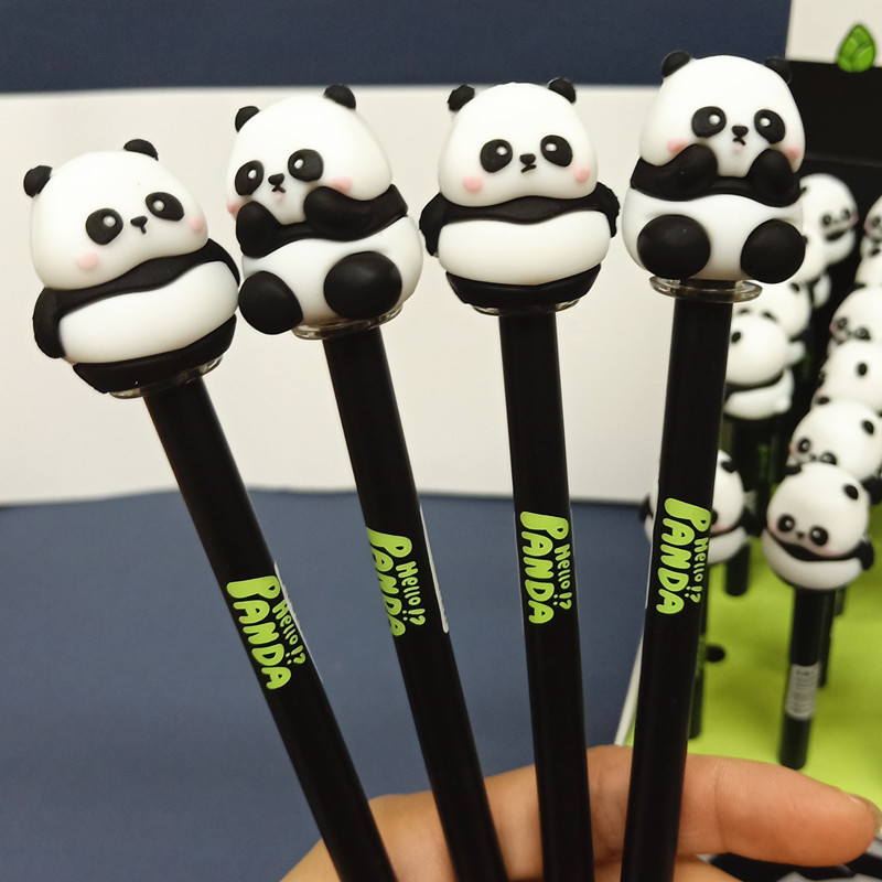 

1pc Ink/silicone Panda Gel Pen Student Cute Pet Big Panda Writing Water Pen Signature Pen Prize