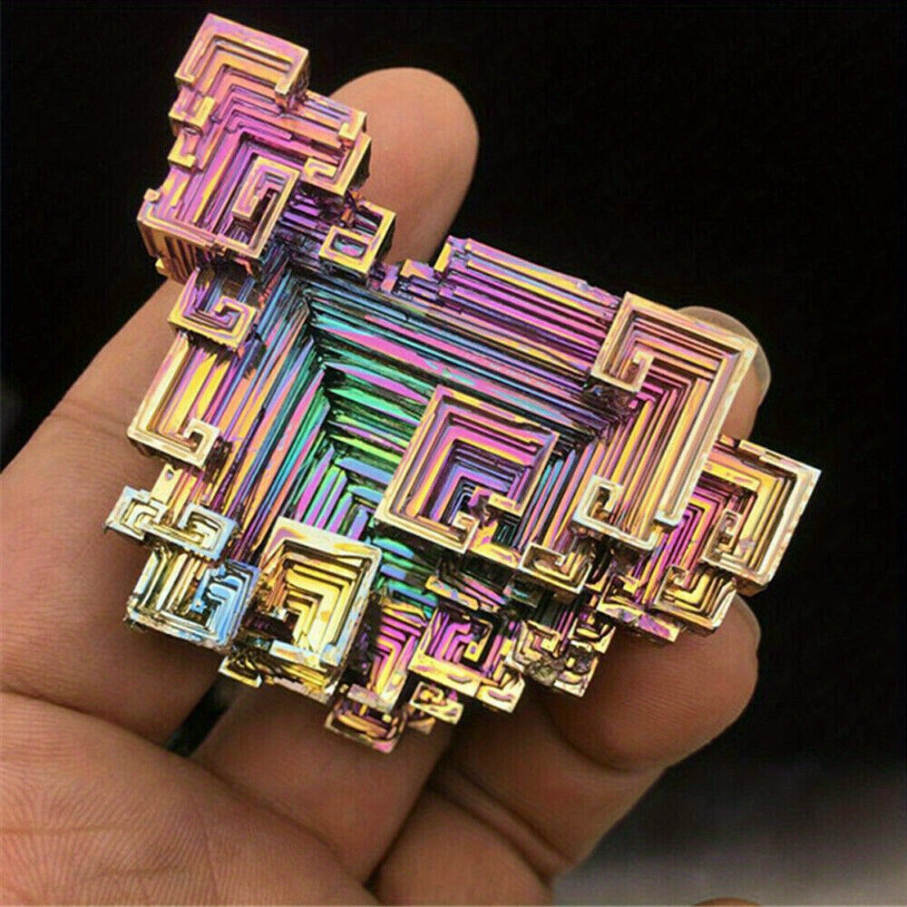 

1pack Bismuth Crystal Specimens, Unique Iridescent Geometric Shapes, Natural Rainbow Colors, Collectible And Decorative Minerals, Ideal For Science Education And Art Display (2.54-5.08cm/1-2inches)