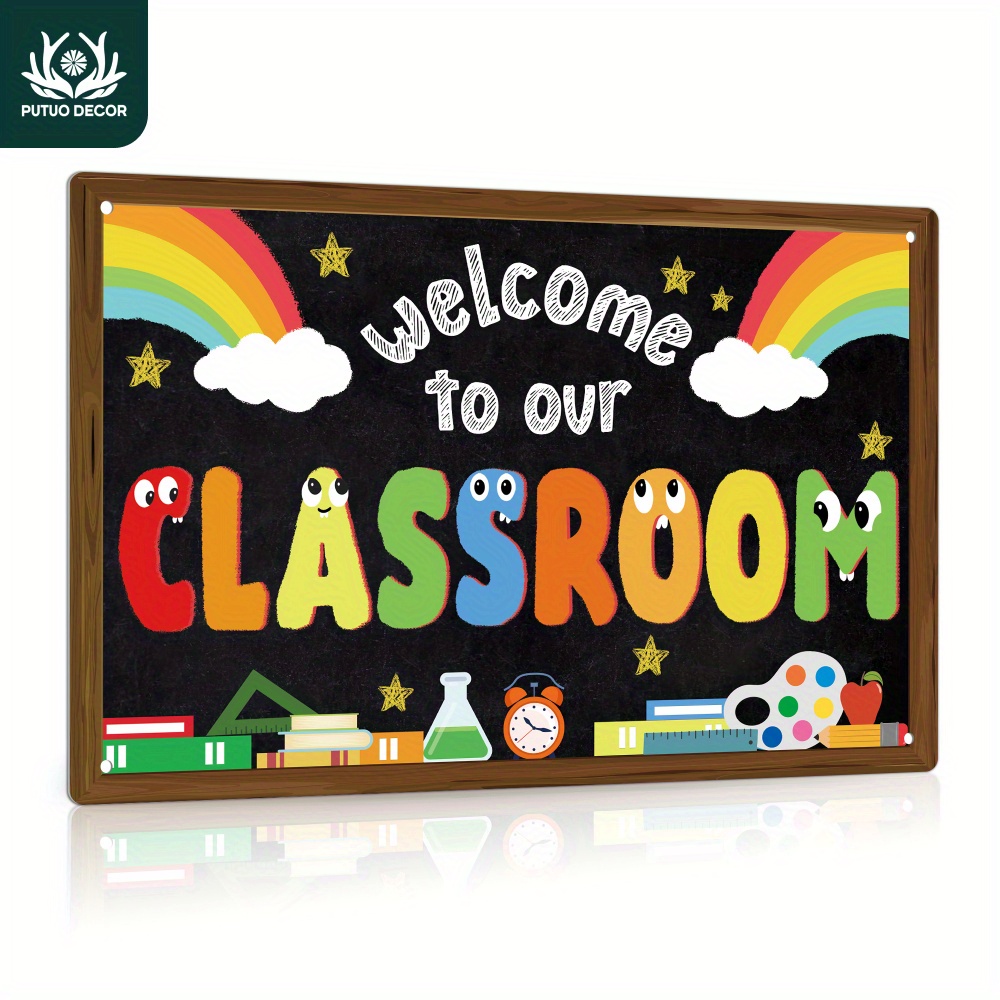 

1pc Vintage Metal Tin Sign, Welcome To Our Classroom, Wall Art Decor For Home Farmhouse Kindergarten Primary School, 7.9 X 11.8 Inches Back To School Season Gifts