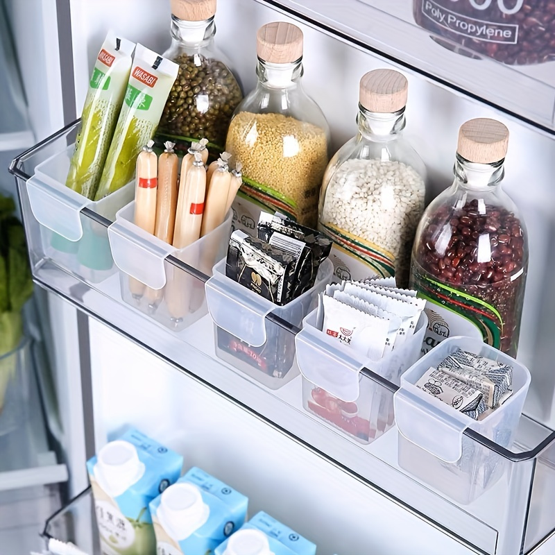

2pcs Refrigerator Storage Box, Transparent Food Grade Storage Box, Sub-packaging And Finishing Artifact, For Kitchen Refrigerator Side Door, Kitchen Organizers And Storage, Kitchen Accessories