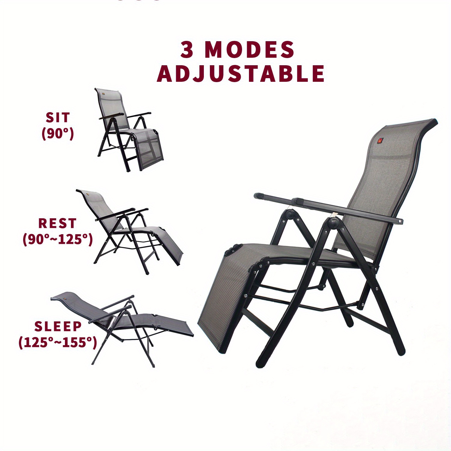 1pc Portable Folding Lounge Chair 9 Gears Adjustable Chair With Cushion For  Outdoor Beach Camping Office Lunch Break Nap And Home, Don't Miss These  Great Deals