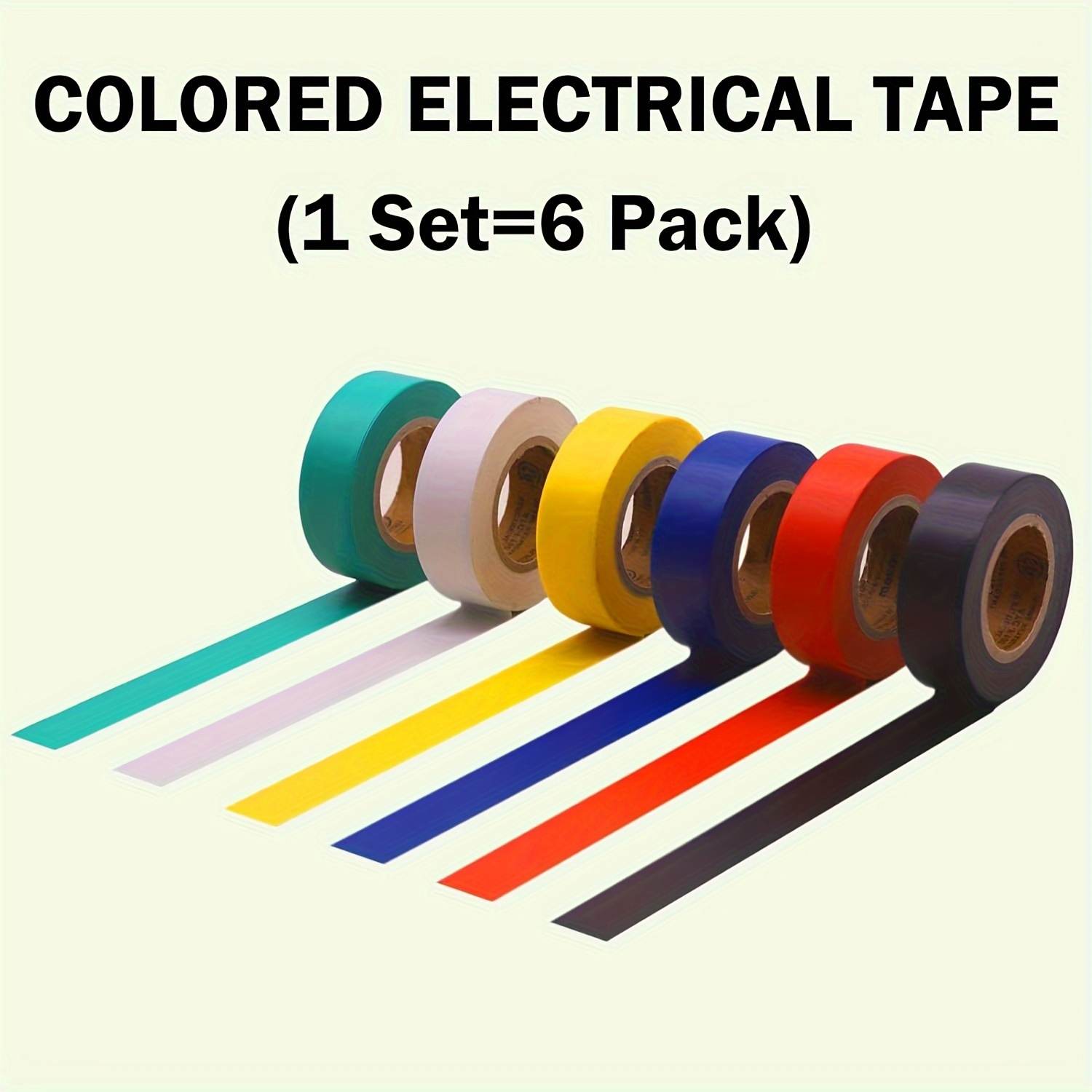

6pcs Electrical Tape, Masking Tape Voltage Level 600v Dustproof, Colorful Adhesive For General Home Vehicle Auto Car Power Circuit Wiring, Lead-free Flame Retardant Electrical Tape For Commercial Use