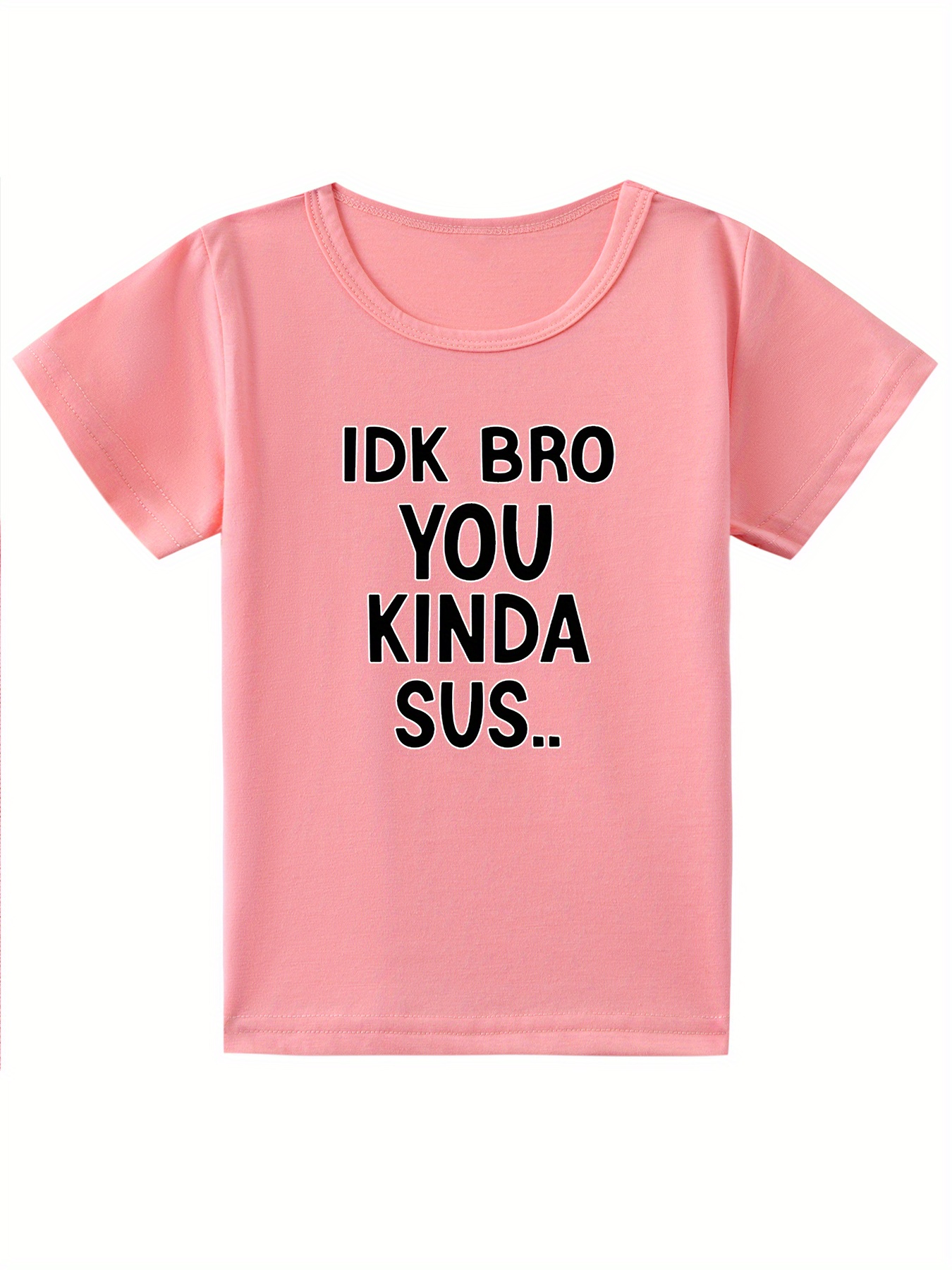 Idk Bro Kinda Sus Print Toddler Boys Kids Short Sleeve Crew - Temu ...