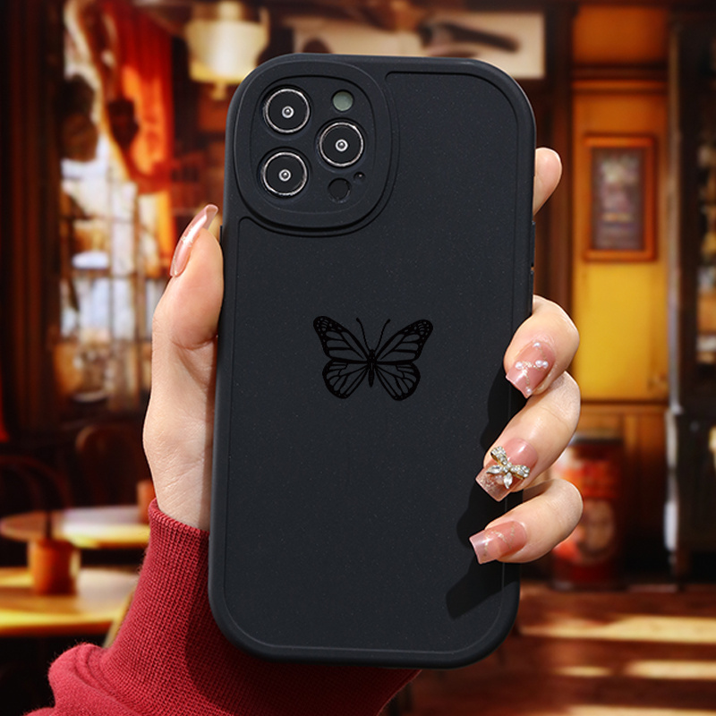 Luxury Silicone Black Pattern Phone Case for iPhone  15/14/13/12/11/XS/XR/X/8/7/SE2/SE3/Mini/Plus/Pro Vintage Aesthetic  Graphics Cas