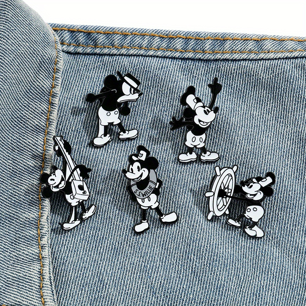 

Disney 1/5pcs Cartoon First Generation Brooch For Men, Cute Anime The Ship Rat Enamel Pin, Fashion Animal Metal Badge For Backpack Clothing