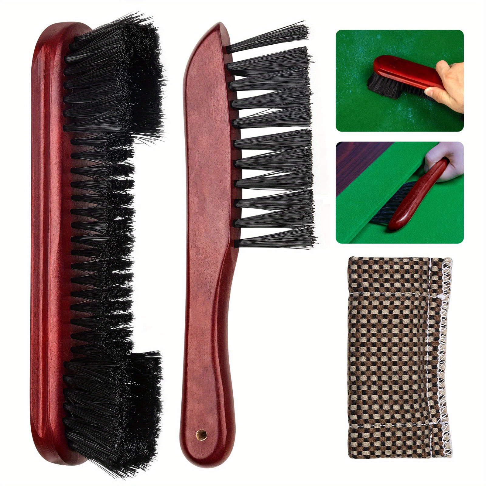 

3pcs Pool Table Cleaning Kit: Brushes & Cue Cloth - Essential Accessories For A , Tools