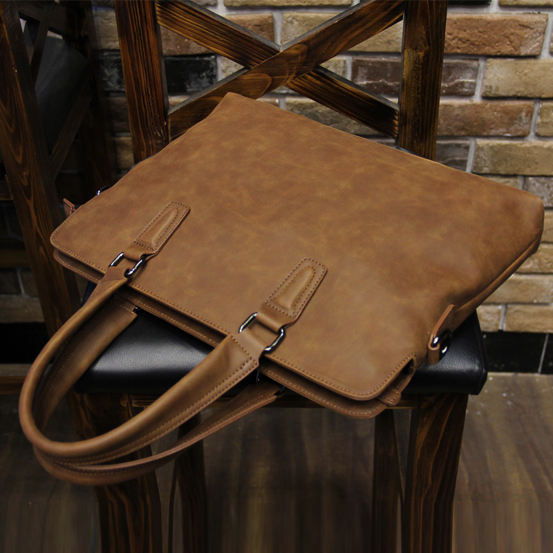 

1pc Men's Trendy Business Handbag, Casual Pu Leather Tote Bag