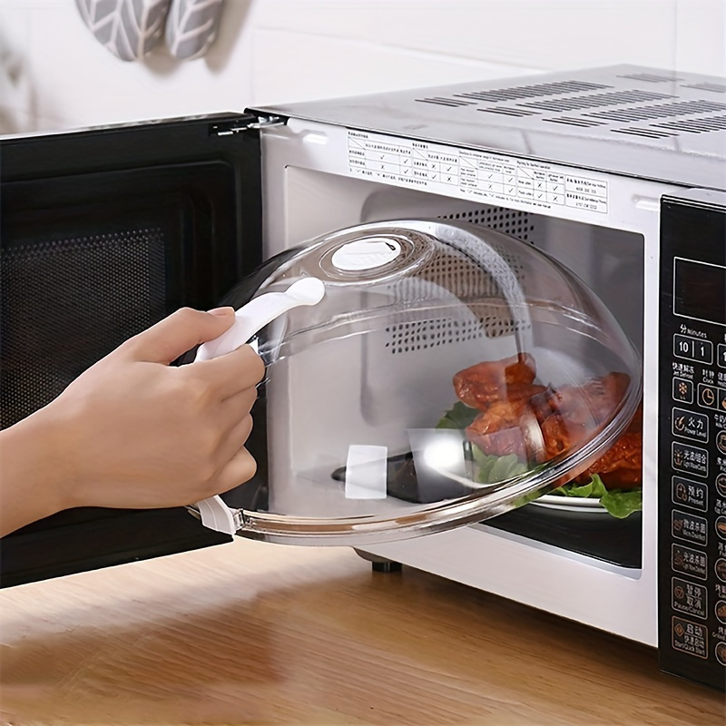 

1pc Microwave Oven Proof Cover Suitable For Food Transparent Glass Microwave Oven Proof Pot Cover,