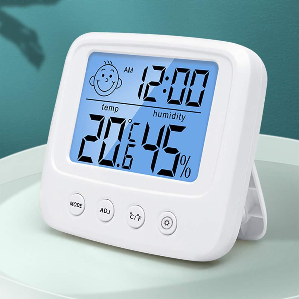

1pc Vaikby Indoor Thermometer Hygrometer, Digital Room Thermometer And Humidity Gauge With Clock, Humidity Temperature Meter, 5s Fast Refresh, ℃/℉ Function, Suitable For Office, Workshop