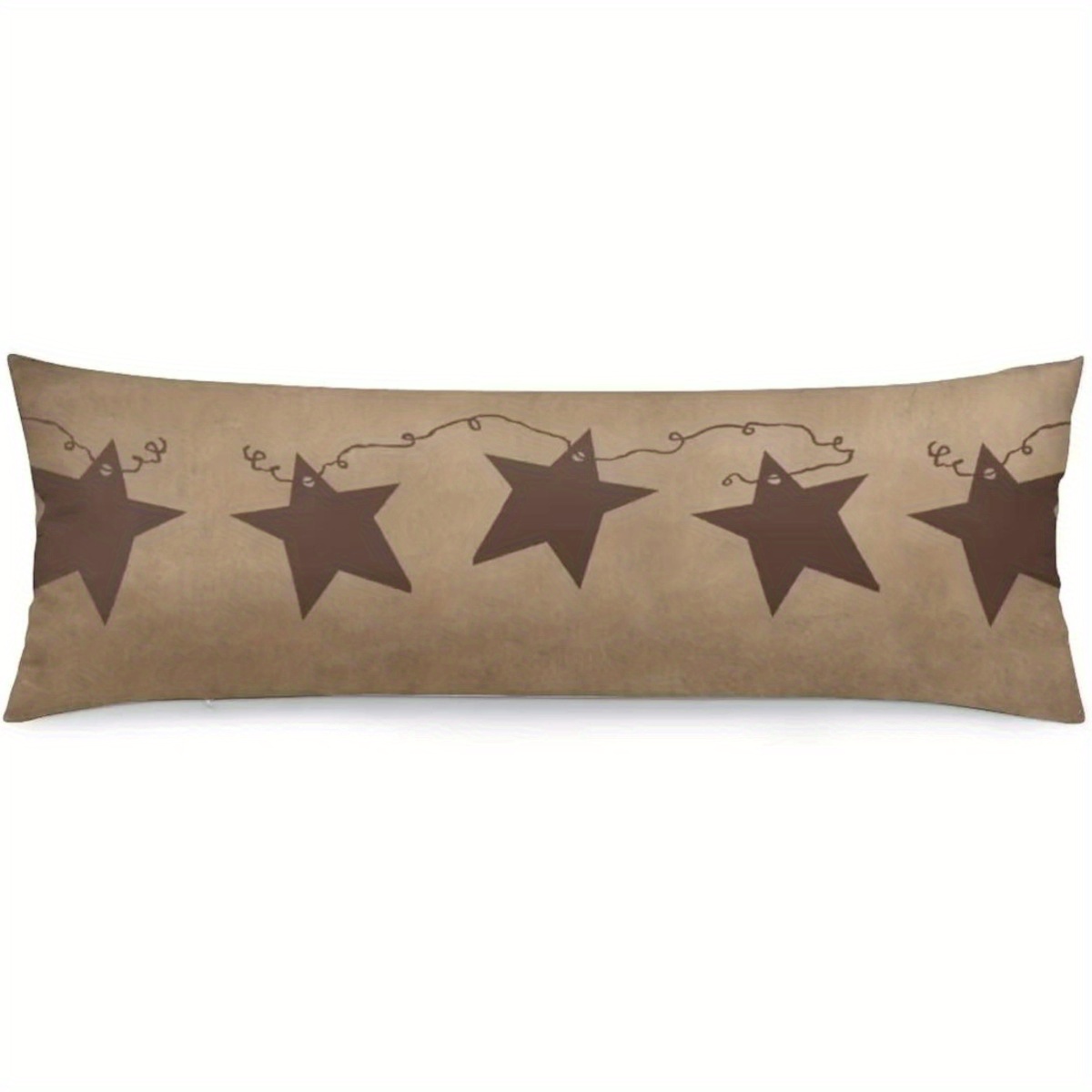 

1pc, Rustic Farmhouse Body Pillow Cover, 20"x54", Vintage Primitive Country Style With Rusty Texas Star Design, Decorative Long Pillow Case Protector With Zipper, Large Pillowcases For Home Decor